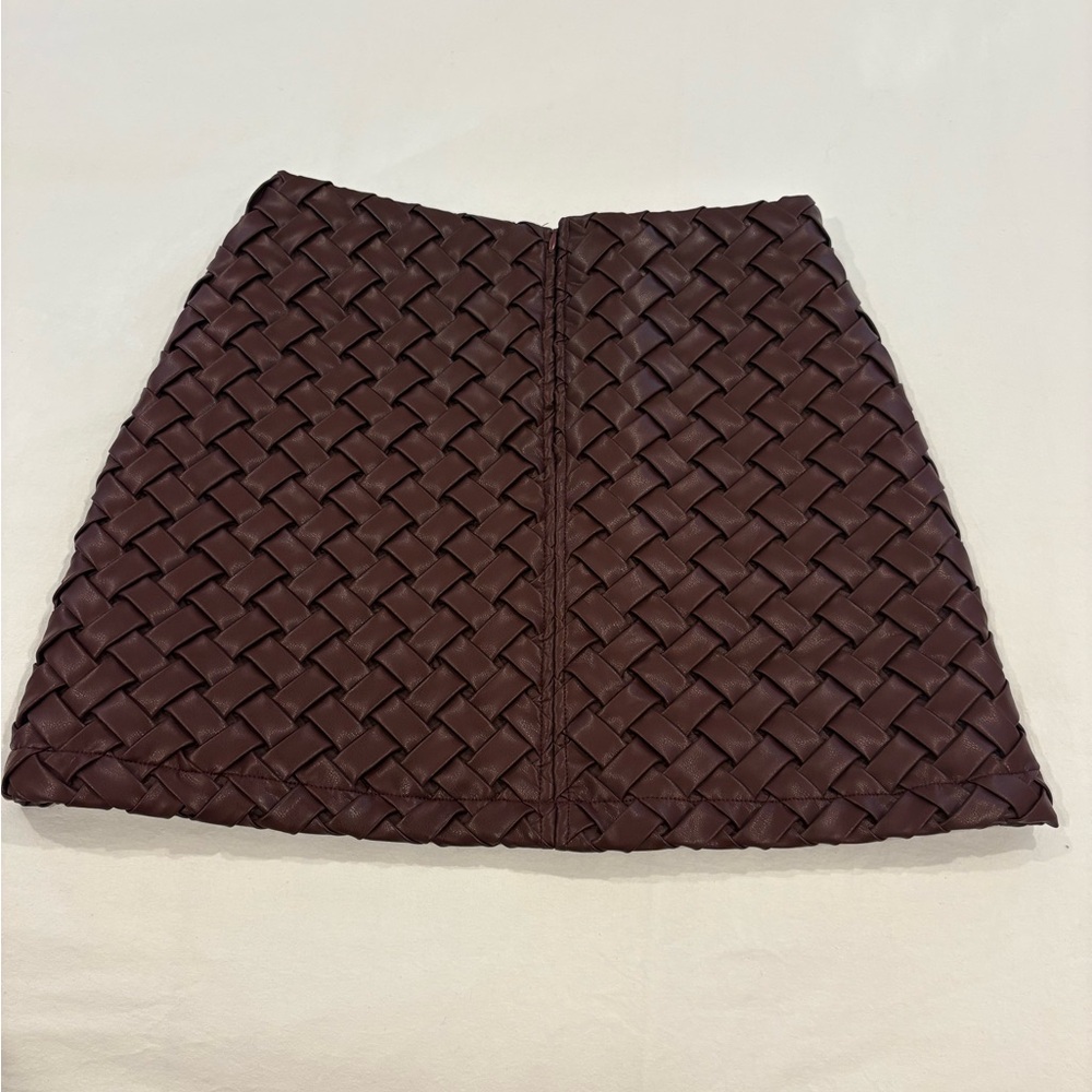 NWT - Faux Leather Woven Mini Skirt - Picture 6 of 6